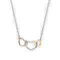 Kette mit Anhänger ENGELSRUFER "3 HERZEN TRICOLOR, ERN-WITHLOVE-03", rosa (silberfarben, gelbgoldfarben, roségoldfarben), Halsketten, Damen, Silber 925 (Sterlingsilber), L: 44cm
