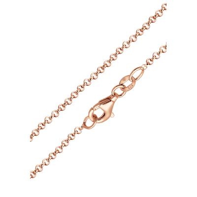 Kette ohne Anhänger NENALINA "Damen Erbskette Basic 925 Silber rosévergoldet" Gr. 80, rosa (rosegold), Halsketten, Damen, 80, ohne Stein, Silber 925 (Sterlingsilber), L: 45cm Image