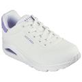 Sneaker SKECHERS "UNO - POP BACK" Gr. 39, bunt (weiß, violett) Damen Schuhe Sneaker Freizeitschuh, Halbschuh, Schnürschuh komfortabler Skech-Air Funktion Bestseller