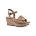 Women's White Mountain Simple Wedge Sandal by White Mountain in Cork Natural (Size 6 1/2 M)
