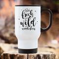 Edelstahl Thermobecher To Go Spruch Sei frech und wild und wunderbar Kaffeebecher 390 ml mit Griff