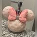 Disney Bath | Disney Minnie Mouse Pink Heart W Dark Pink Bling Bow Lotion Dispenser | Color: Pink/Silver | Size: 6"X7"X12"