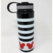 Disney Dining | Disney Mickey/Stripes Stainless Steel Insulated 16 Oz Canteen Water Bottle | Color: Black | Size: Os