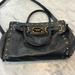 Michael Kors Bags | Michael Kors Studded Hamilton Rock N Roll Black Leather Handbag Pre Owned | Color: Black/Gold | Size: Os