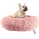 OKPOW Donut Hundebett Fuer Kleine Hunde: Flauschig Welpenbett Rund Kuscheliges - Anti Angst Katzenbett Comfy - Plüsch Haustierbett Waschbar