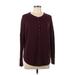 Old Navy Thermal Top Burgundy Polka Dots Crew Neck Tops - Women's Size Large