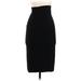 Diane von Furstenberg Casual Midi Skirt Calf Length: Black Print Bottoms - Women's Size 0
