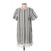 Ellison Casual Dress - Shift: Gray Stripes Dresses - Women's Size Small