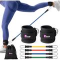 Picco Resistance Bands for Working Out with Ankle Cuffs,Ankle Straps, Ankle Resistance Bands for Leg, Butt, Glutes, Hip Workout. 4 Resistance Bands 10 lbs, 20 lbs, 30 lbs and 40 lbs with Carry Bag.