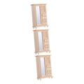 TOYANDONA 3pcs Doll House Retro Furniture Mini Closet with Mirror Simulation Furniture Mini House Home Decorations Miniature Wood Wardrobe Miniture House Furniture Clock Glass Wooden Pretend