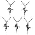 Holibanna 5pcs Cross Necklace Stainless Steel Necklace for Men July Birthstone Gothic Necklace Necklaces for Men Stainless Steel Jewelry Men Necklace Silver Mens Necklace Pendant Punk Man