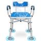 Shower Chair with Arms, Unique Heavy Duty Crossbar Supports Bath Chair with Back Bariatric Bath Stool Safety Handicap Shower Chair for Disabled Elderly Seniors Height Adjustable