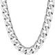 Beveled Cuban Link Curb Chain Necklaces 24k Real Gold Plated (3mm, 6mm & 9.5mm) (26 inches, 9.5mm, White Gold)