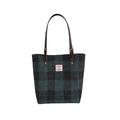 TAILORMAP Harris Tweed Tote bag Retro Plaid Large Capacity Handbag Versatile Shoulder Bag (Navy Blue)