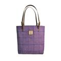 TAILORMAP Harris Tweed Tote bag Retro Plaid Large Capacity Handbag Versatile Shoulder Bag (Purple)