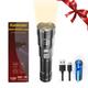 LED Torch Rechargeable,LCD Battery Flashlight,Super Bright Flashlight,Zoomable Rechargeable Flashlight with 3 Modes Powerful Hand Flashlight for Fishing Camping Emergency