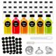 volila Wellness Shot Bottles - 36 Pack Ginger Shot Bottles with Lids 60ml - Leak-Proof Glass Shot Bottles with Lids as Juice Bottles, Fridge Bottles, Others - Funnel, Label and Shrink Wrap Included