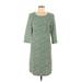 Boden Casual Dress - Shift Scoop Neck 3/4 sleeves: Green Dresses - Women's Size 8