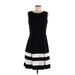 Calvin Klein Casual Dress - A-Line High Neck Sleeveless: Black Print Dresses - Women's Size 6