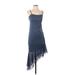 Wild Fable Casual Dress - Midi Square Sleeveless: Blue Print Dresses - Women's Size Small