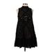 Free People Casual Dress - A-Line High Neck Sleeveless: Black Print Dresses - Women's Size X-Small