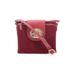 Emma Fox Leather Crossbody Bag: Pebbled Burgundy Print Bags