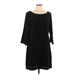 Old Navy Casual Dress - Shift Boatneck 3/4 sleeves: Black Print Dresses - Women's Size Large