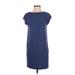 Eileen Fisher Casual Dress - Shift: Blue Print Dresses - Women's Size P Petite