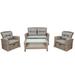 Patio Furniture Set, 4 Piece Outdoor Conversation Set All Weather Wicker Sectional Sofa with Ottoman and Cushions