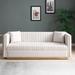 Contemporary Vertical Tufted Sofa Upholstered Couch with 2 Pillows