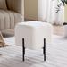 Vanity Stool with Metal Legs, Upholstered Square Boucle Foot Stool - Cream (Boucle Fabric)