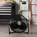 Air King 3-Speed Indoor Industrial Open Motor Pivoting Floor Fan, Steel in Black | 22 H x 22 W x 9.75 D in | Wayfair AK-9218