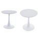 BESTCOSTY Steel Pedestal End Table Set in White | 21.65 H x 23.62 W x 23.62 D in | Wayfair W12yyy41P154314-ZY