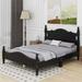 Munora Wood Retro Style Platform Bed w/ Wooden Slat Support Wood in Black | 39.4 H x 56.2 W x 79.9 D in | Wayfair LEIY73101298AAB