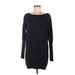 Theory Casual Dress - Sweater Dress Boatneck Long sleeves: Black Dresses - Women's Size Medium