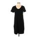 Universal Thread Casual Dress - Shift Scoop Neck Short sleeves: Black Print Dresses - Women's Size X-Small