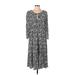 Zara Casual Dress - A-Line Keyhole 3/4 sleeves: Black Dresses - Women's Size Small