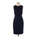 Banana Republic Cocktail Dress High Neck Sleeveless: Blue Solid Dresses - Women's Size 4 Petite