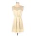 Needle & Thread By Francesca's Casual Dress - A-Line: Ivory Chevron/Herringbone Dresses - Women's Size Small