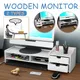 Monitor Laptop Stand PC Computer Support PVC Wood Desktop Shelf Drawers Storage Screen Riser Holder