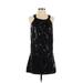 White House Black Market Cocktail Dress - DropWaist Scoop Neck Sleeveless: Black Solid Dresses - Women's Size Small