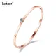 Lokaer-Bracelets plaqués or rose pour femme bijoux en acier inoxydable mosaïque cubique
