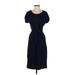 Gap Casual Dress - Midi: Blue Solid Dresses - Women's Size X-Small