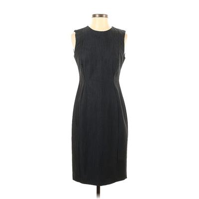 Calvin Klein Cocktail Dress - Sheath Crew Neck Sleeveless: Black Solid Dresses - Women's Size 4