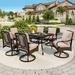 Wade Logan® Bjartmar Rectangular 6 - Person 60" Long Outdoor Dining Set w/ Cushions Metal/Wicker/Rattan in Black | Wayfair