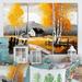 August Grove® Small Cottage In Autumn I - 3 Piece Print on Canvas | 28" H x 36" W x 1" D | Wayfair F9ED2E5CB78C463389B1DB0E9E4C4BEF
