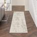 Gray/White 2'2" x 7'6" Area Rug - Trent Austin Design® Quam Area Rug in Cream/Beige Polyester/Polypropylene | Wayfair