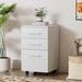 Ebern Designs Aydian 3 -Drawer Mobile Vertical Filing Cabinet Wood in White | 25.7 H x 16.1 W x 15.7 D in | Wayfair