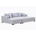 Gray Sectional - Latitude Run® 3-Seat L-Shape Sectional Sofa Couch Set w/ Chaise Lounge, Ottoman Coffee Table Bench | Wayfair