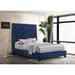 Rosdorf Park Kierce Upholstered Wingback Bed Upholstered in Blue | 0 W in | Wayfair 52AEB2DAF2AF4B9C9F2ECB3904DA9431